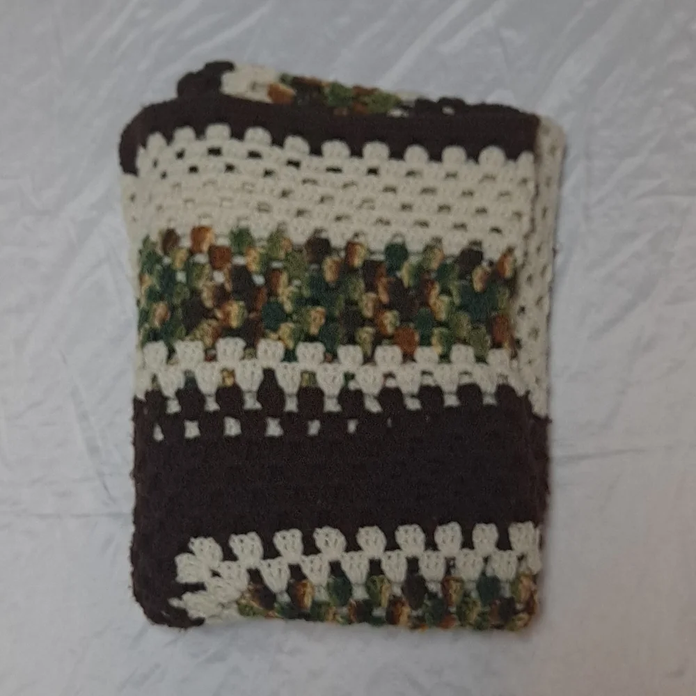 Camo Country Open Crochet Handmade Afghan Approximately Twin Size